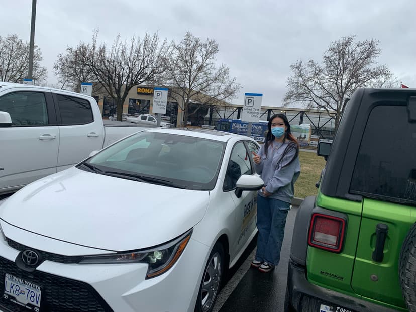 Student passing road test with Rise n Shine